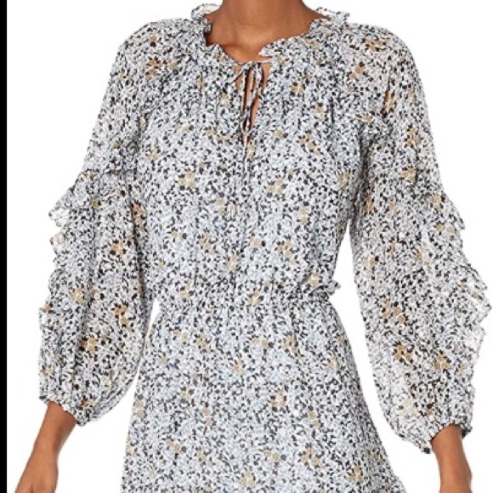 Shoshanna Cerese Silk Dress Metallic Clip Dot